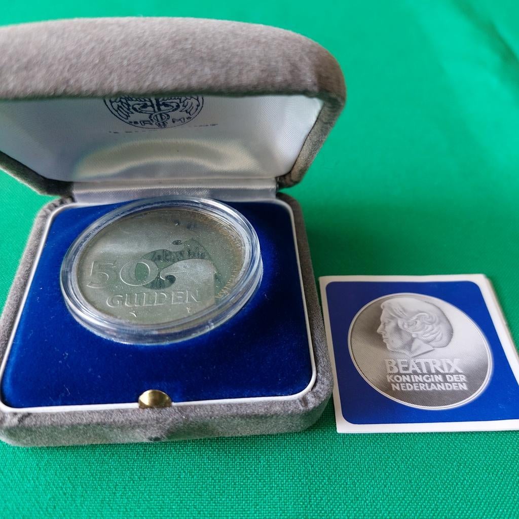 Zilveren 50 gulden proof, Ophalen, Koningin Beatrix, 50 gulden