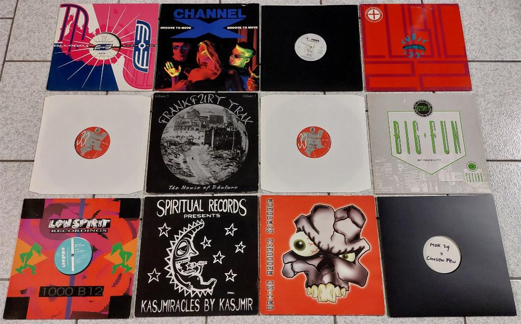 Partij 10 Maxisingles Oldschool, Techno & Hardcore Jaren 90, Cd's en Dvd's, Vinyl | Dance en House, Ophalen of Verzenden, Gebruikt