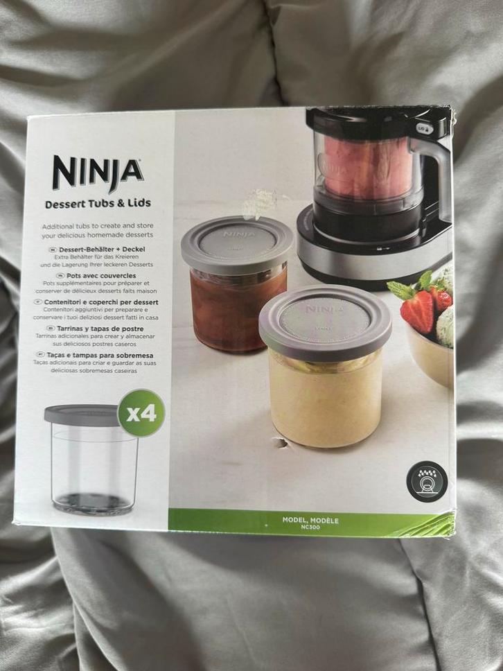 Ninja Dessert Tubs & Lids (4 stuks) - Nieuw in doos, Witgoed en Apparatuur, IJsmachines, Nieuw, Ophalen of Verzenden