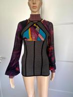 J608 Save the Queen mt 36/38=S/M trui top zwart/blauw/paars, Blauw, Zo goed als nieuw, Maat 36 (S), Save the Queen