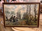 Antiek olieverf schilderij, Ophalen of Verzenden