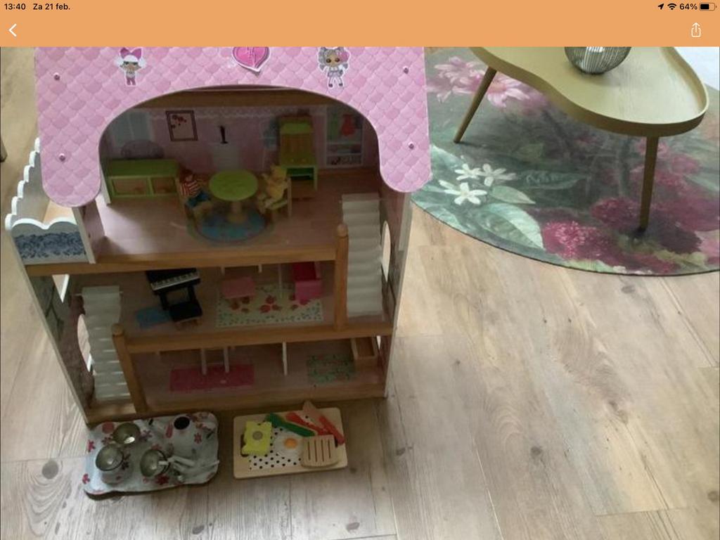 Poppenhuis met accessoires, Ophalen, Gebruikt, Poppenhuis