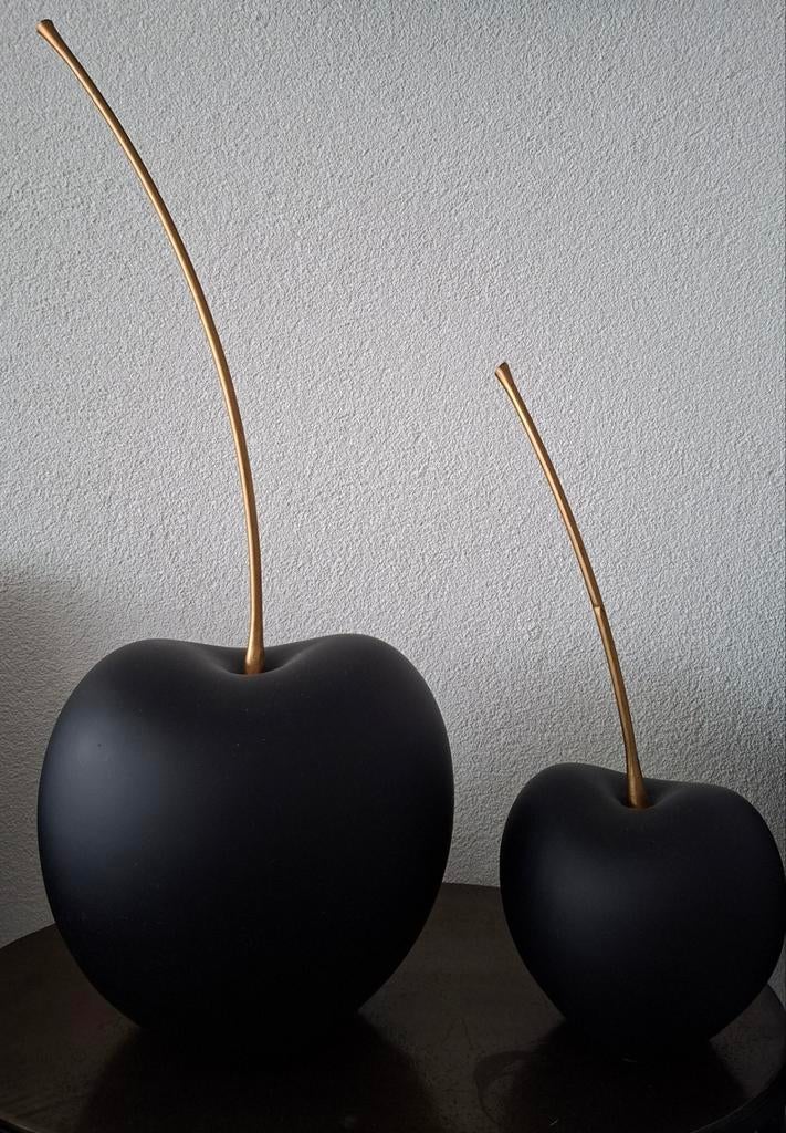 2 Kersen decoraties Peri design Cherry Black gold, Zwart, Ophalen of Verzenden, Minder dan 50 cm, Glas