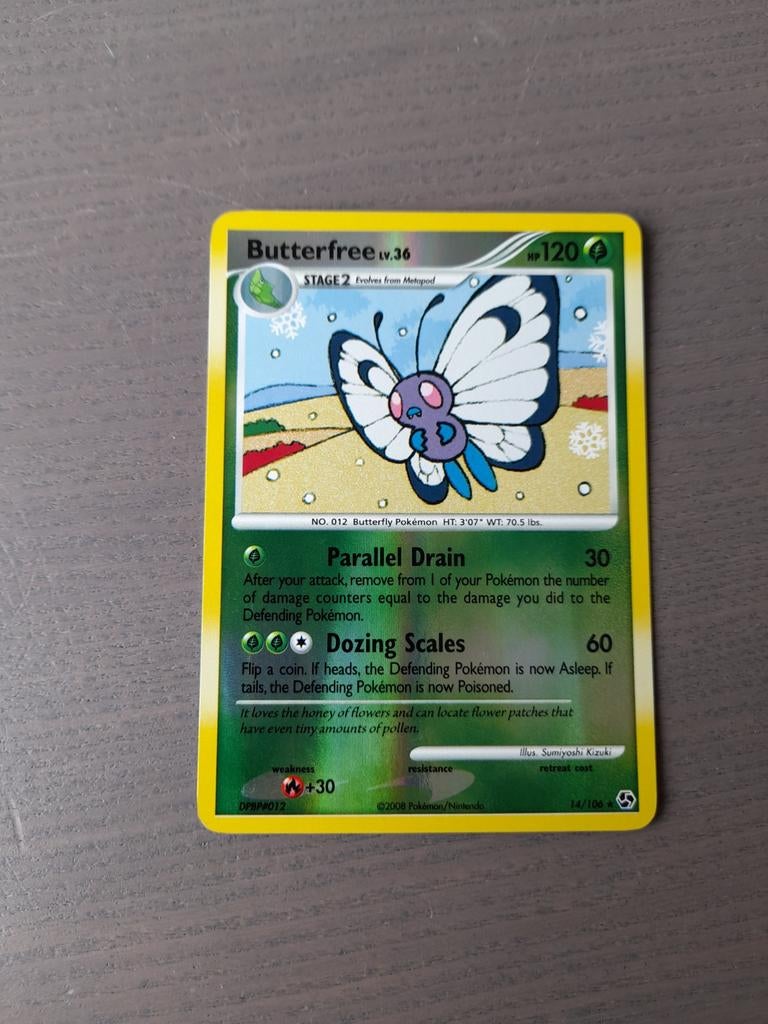 2008 great encounters 14/106 butterfree reverse, Ophalen of Verzenden, Zo goed als nieuw, Losse kaart, Foil