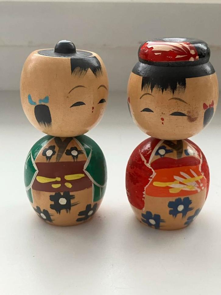 Vintage Kokeshi poppetjes Japan Airlines (JAL), Verzamelen, Poppetjes en Figuurtjes, Gebruikt, Ophalen of Verzenden