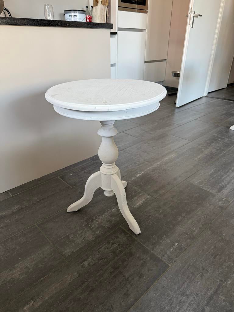 Witte wijntafel, Ophalen, Minder dan 55 cm, Gebruikt, Rond