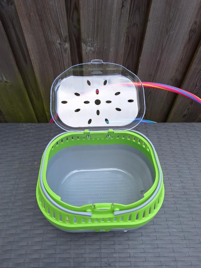 Reismandje knaagdier, Dieren en Toebehoren, Ophalen, Zo goed als nieuw, Transportkoffer of -box