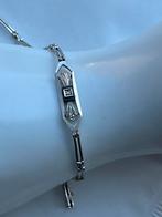 Art Deco zilveren armband Diamant en Onyx, Sieraden, Tassen en Uiterlijk, Verzenden, Zo goed als nieuw, Met edelsteen, Zilver