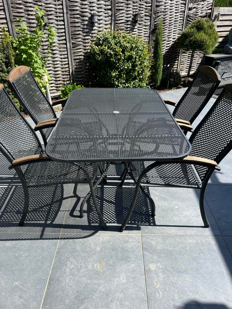 Kettler Royal Garden Tuinset met 4 Monte stoelen, 4 zitplaatsen, Gebruikt, Eettafel, Teakhout