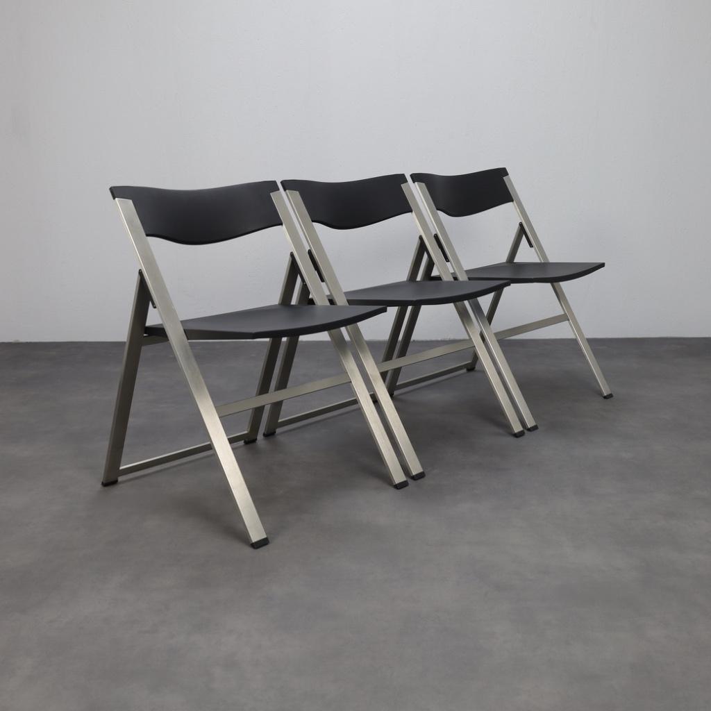 3x Design Klapstoel P08 Tecno, Ophalen, Drie, Design, Zo goed als nieuw