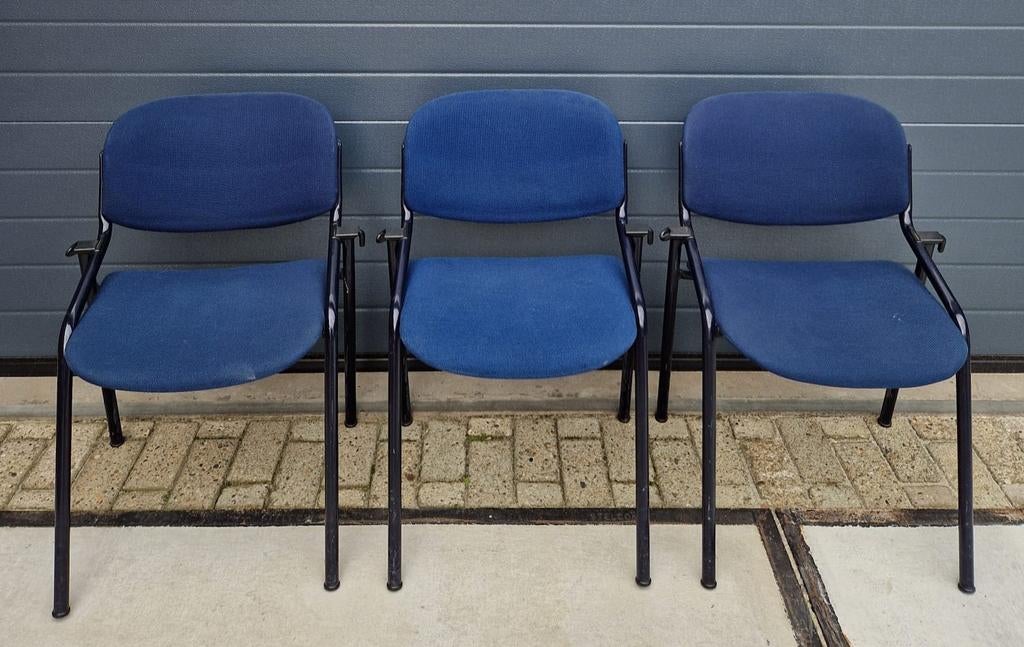 22 x Eromes kantine stoelen vergaderstoelen schoolstoelen, Huis en Inrichting, Ophalen of Verzenden, Gebruikt, Blauw, Vijf, Zes of meer stoelen