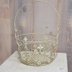 Brocante mand van metaal met hengsel, Minder dan 30 cm, Rond, Nieuw, Ophalen of Verzenden