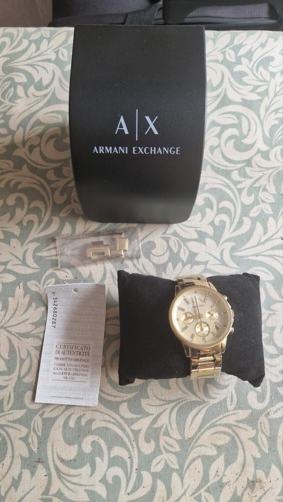Armani Exchange Dames Horloge Goudkleurig, Ophalen of Verzenden, Gebruikt, Staal, Overige merken