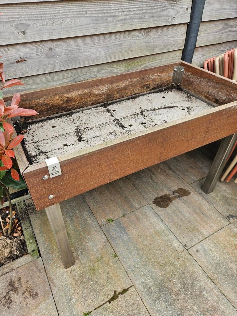 Makkelijke Moestuin Hero tafel bamboe 8 vakken, Tuin en Terras, Bloembakken en Plantenbakken, Ophalen, 100 cm of meer, Zo goed als nieuw