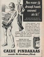 retro reclame 1953 Calvé pindakaas jongetje Hans is sterk, Verzamelen, Retro, Verzenden, Overige typen