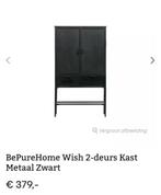 Zwarte metaal kast BePure Home Wish, Ophalen, 50 tot 100 cm, Minder dan 100 cm, Metaal