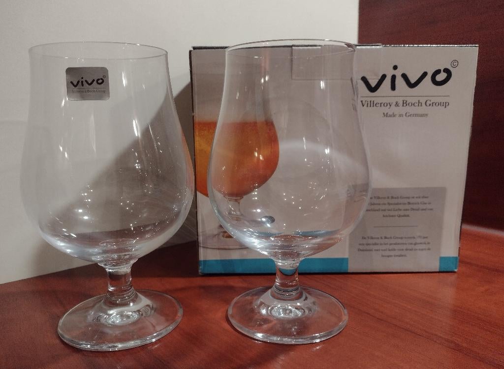Vivo Bierglazen Bol 50cl Set 2 Stuks., Ophalen of Verzenden, Nieuw, Bierglas
