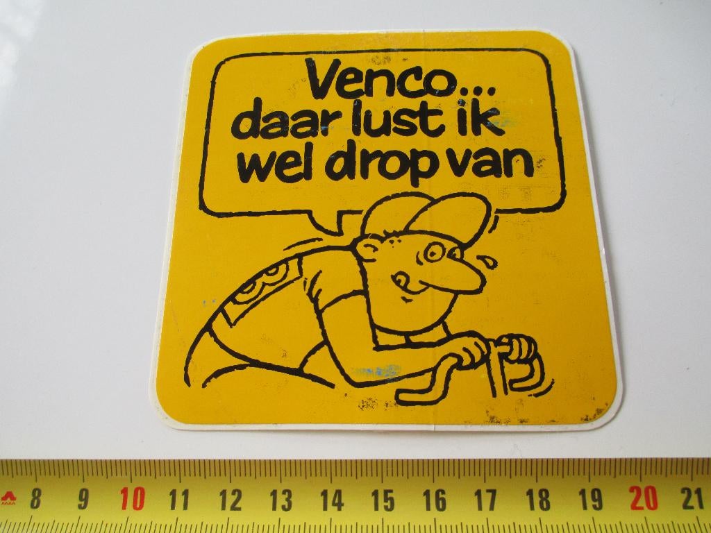 sticker VENCO .. daar lust ik wel drop van  wielrennen fiets, Ophalen, Zo goed als nieuw
