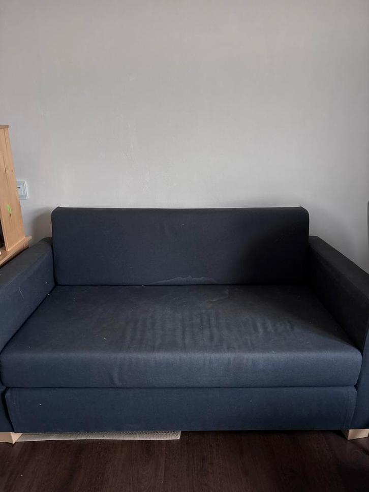 Ikea slaapbankje, Huis en Inrichting, Slaapkamer | Slaapbanken, Gebruikt, 120 cm, Tweepersoons, Blauw, Ophalen