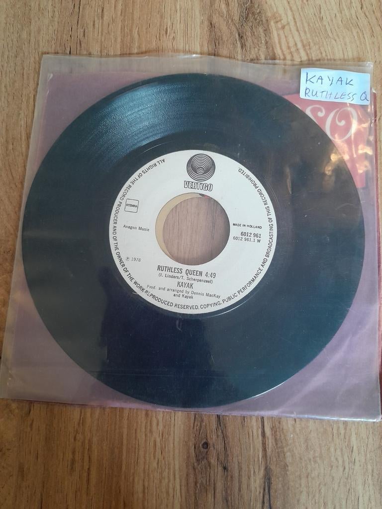 Kayak 7 inch ruthless queen, Cd's en Dvd's, Vinyl Singles, Ophalen of Verzenden, Zo goed als nieuw, Pop
