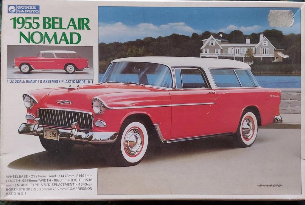 Gunze Sangyo 1955 Chevrolet Bel Air nomad, Overige merken, Auto, Groter dan 1:32, Ophalen of Verzenden