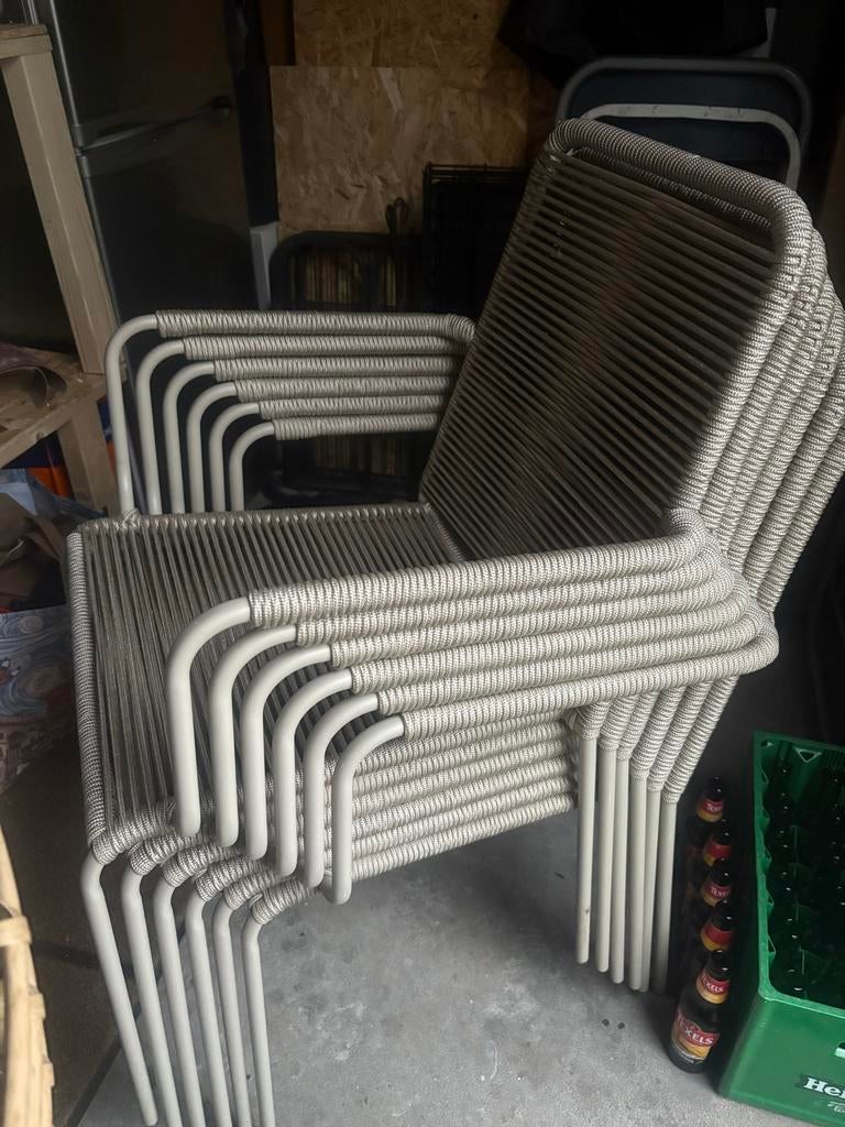 6 gloednieuwe stoelen, Ophalen, Nieuw, Metaal, Stapelbaar