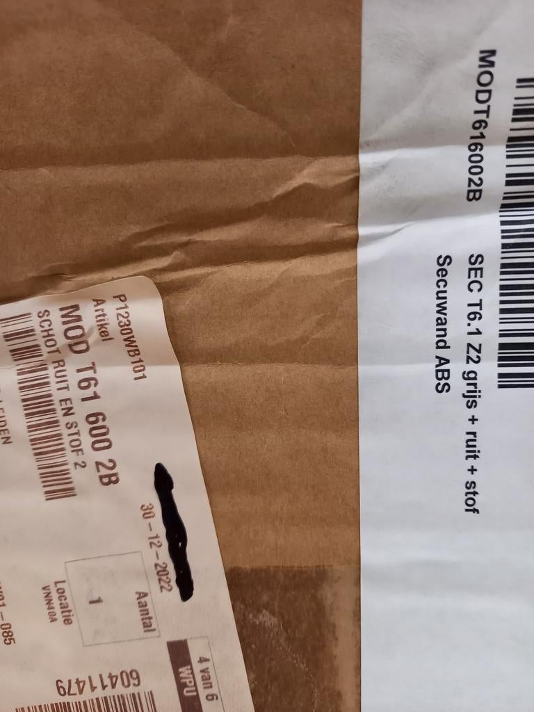 Tussenschot met ruit en stof - VW T6.1 Z2 Grijs [nieuwe], Auto-onderdelen, Ophalen of Verzenden, Gebruikt, Volkswagen, Achterklep