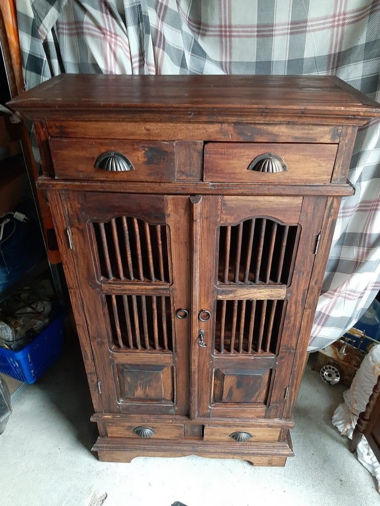 Mooi teak houten kastje in goede staat, Antiek en Kunst, Antiek | Meubels | Kasten, Ophalen