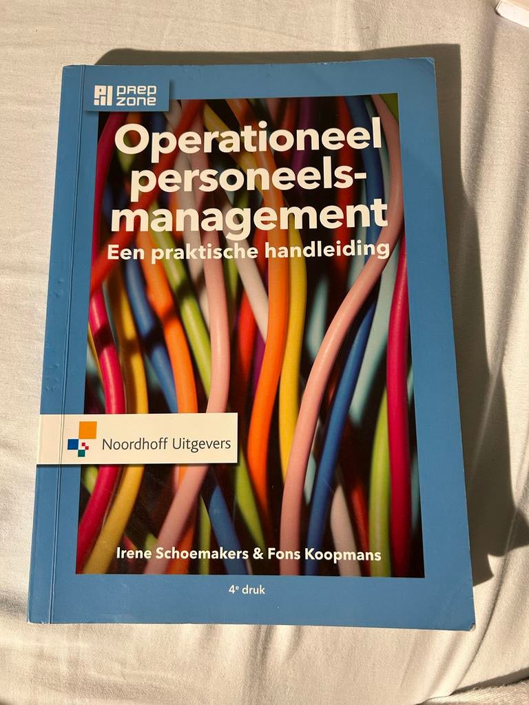 Operationeel personeelsmanagement Irene Schoemakers 4e druk, Boeken, Ophalen of Verzenden, Gamma, Gelezen, HBO
