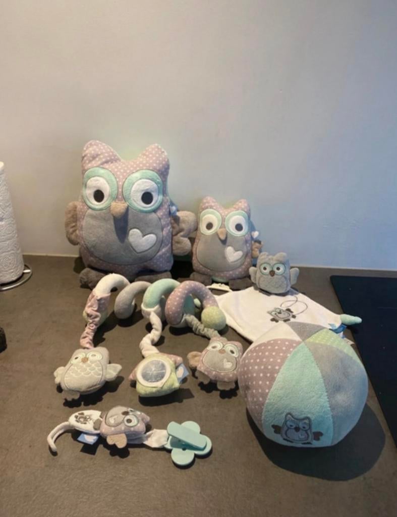 Tiamo Uil Baby Speelgoed Pakket - Knuffels en Rammelaars, Ophalen of Verzenden, Zo goed als nieuw, Overige typen, Met geluid