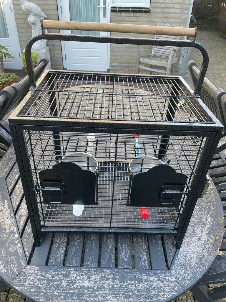 Papegaaien reis/vervoer kooi, Ophalen of Verzenden, Zo goed als nieuw, Metaal, Vogelkooi