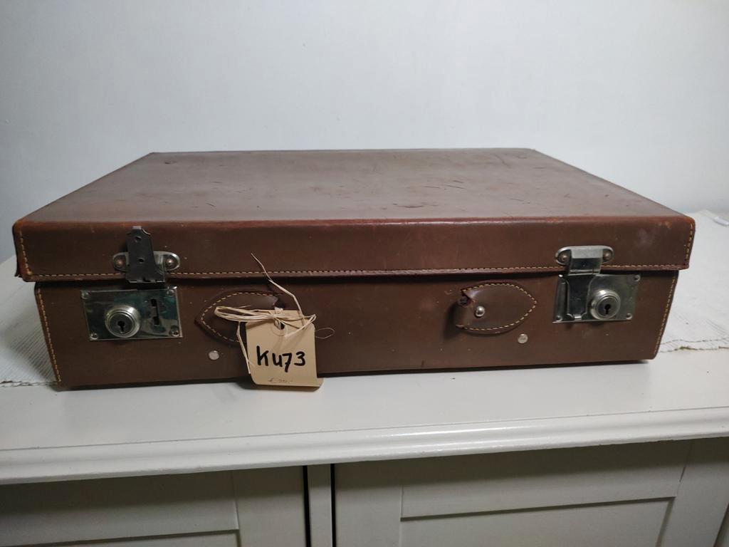 K473 VINTAGE jaren 50 koffer van kunstleder, Sieraden, Tassen en Uiterlijk, Koffers, Overige materialen, Gebruikt, 50 tot 60 cm