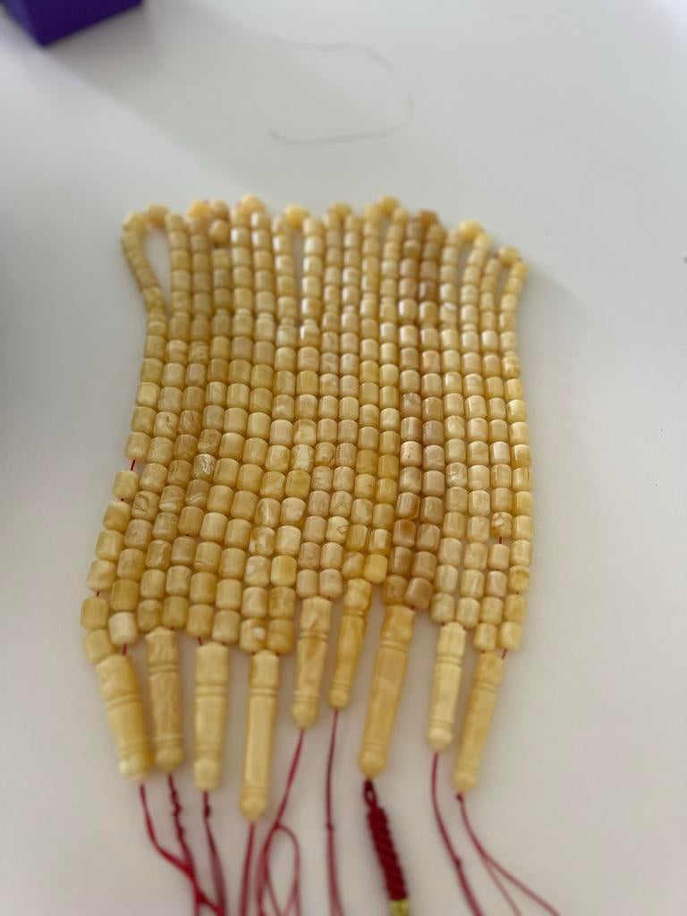 Gebedskralen Tasbih Lichtbeige, Overige materialen, Beige, Ophalen of Verzenden, Zo goed als nieuw