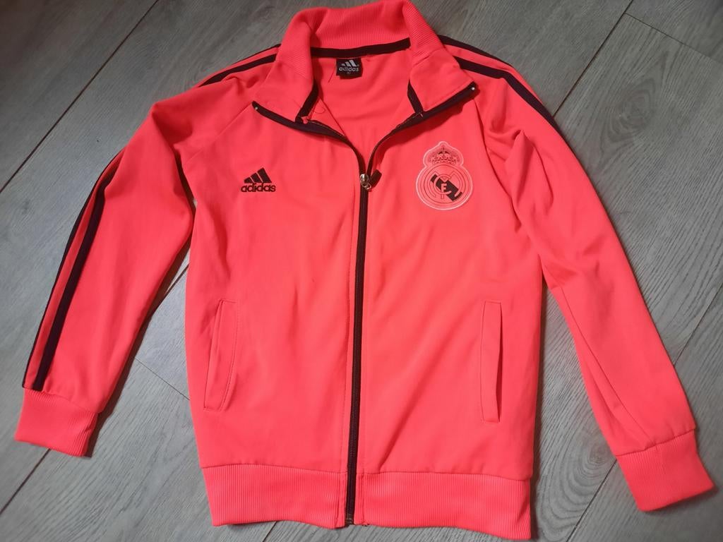 Adidas (niet echt) Real Madrid trainingsjas jack roze mt 152, Adidas, Gebruikt, Jongen of Meisje, Sport- of Zwemkleding