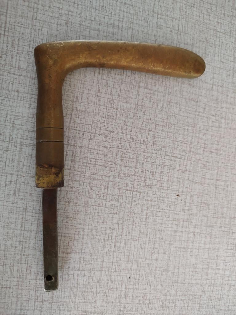Antieke messing deurklink - eind 19e/begin 20e eeuw, Antiek en Kunst, Antiek | Woonaccessoires, Ophalen of Verzenden