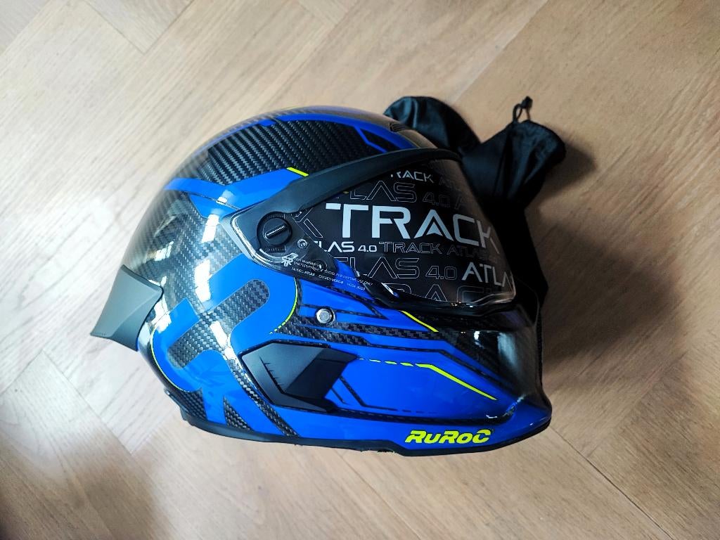 Ruroc Atlas 4.0 Track Carbon Ice Blue ML Medium Large, Motoren, Kleding | Motorhelmen, M, Dames, UK, Info@Ruroc.com