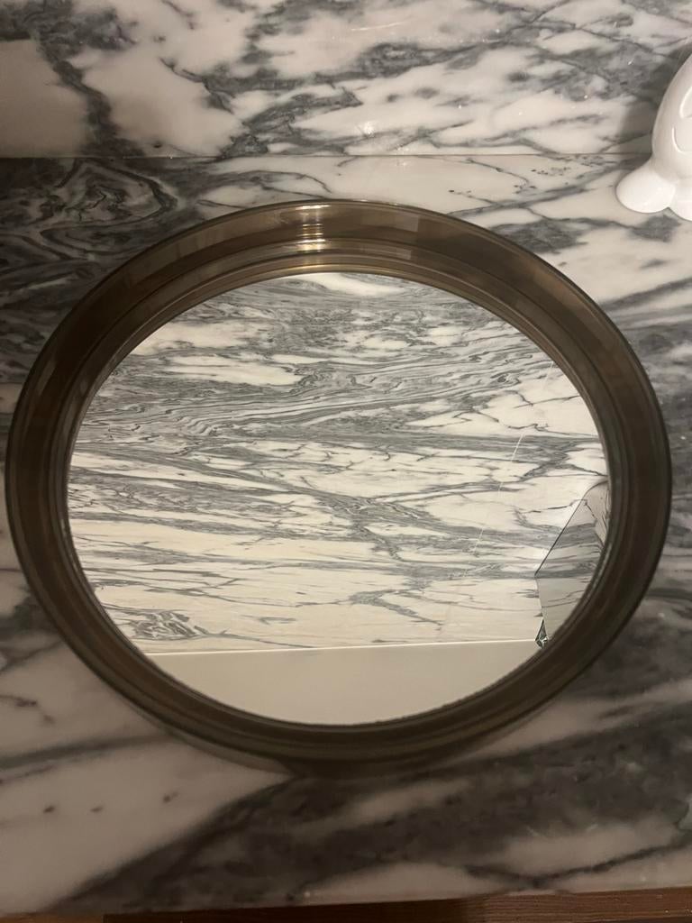 Retro Vintage Space Age 70s Ronde Plexiglas Spiegel, Ophalen of Verzenden, Rond, Minder dan 50 cm