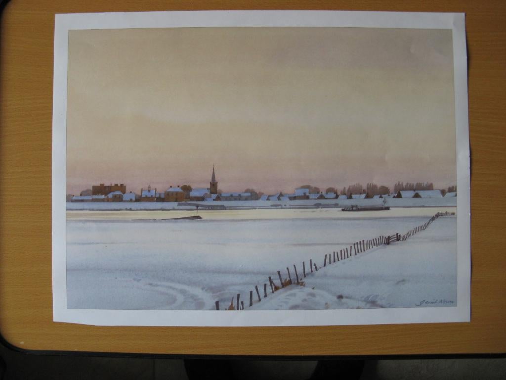 Almelo plaat uit de kalender 45 x 35 cm., Verzenden, Voor 1940, Zo goed als nieuw, Overige onderwerpen