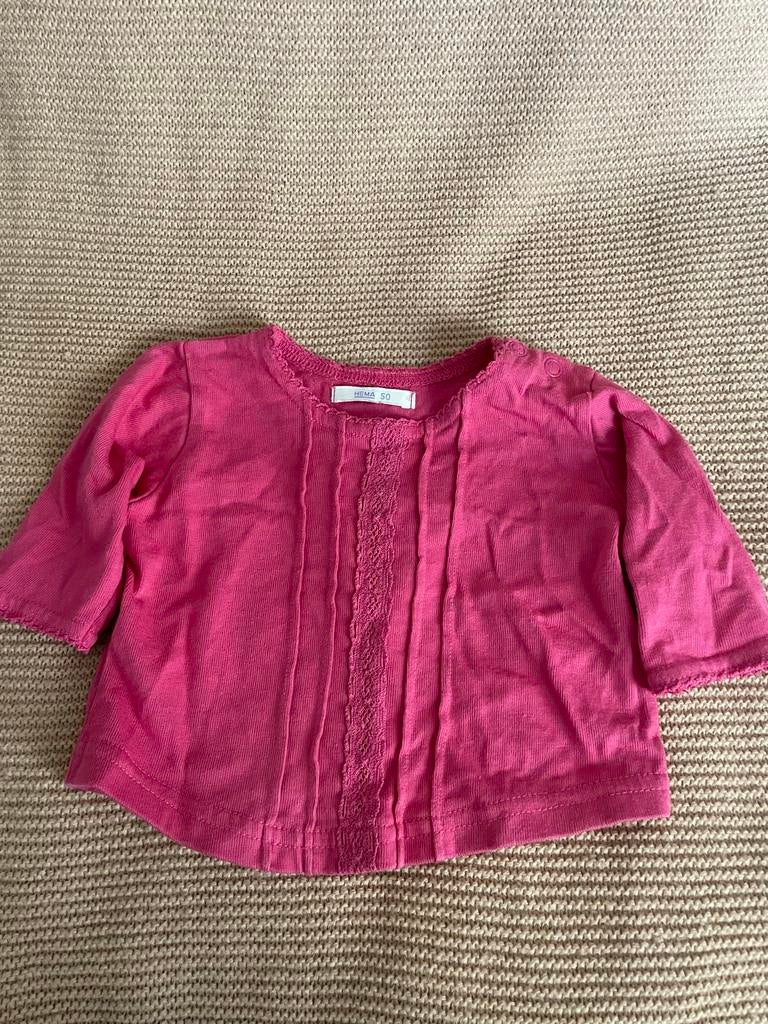 Roze bolero HEMA maat 50, Kinderen en Baby's, Babykleding | Maat 50, Ophalen, Nieuw, Meisje, Truitje of Vestje