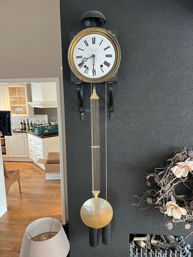 Haagse wandklok met slinger en gewichten, Antiek en Kunst, Antiek | Klokken, Ophalen