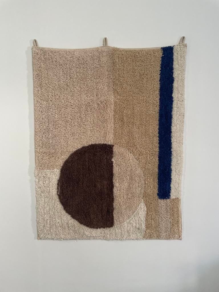 Vintage wandkleed met abstract patroon, Gebruikt, 100 tot 150 cm, Beige, Rechthoekig