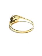 14k gouden ring met een saffier en diamanten, -, -, Ophalen of Verzenden, Zo goed als nieuw