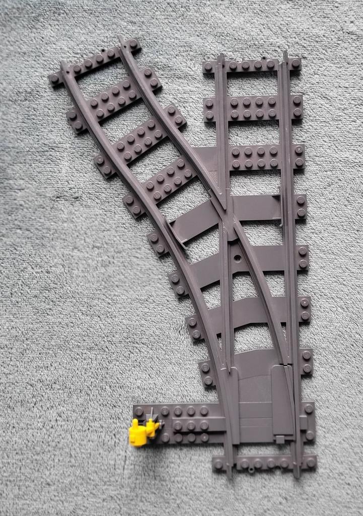 Lego trein 9 Volt RC gladde kunstof rails wissel (links), Ophalen of Verzenden, Zo goed als nieuw, Complete set, Lego