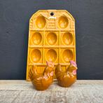 Brocante Keramiek Eierbord met Peper- en Zoutstel Kip, Ophalen of Verzenden