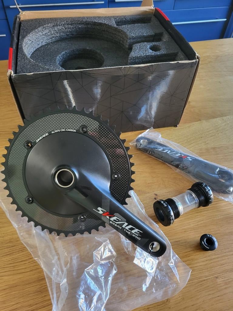 Skeace crankstel 165mm 49T, single voorblad., Crankstel of Pedalen, Nieuw, Ophalen of Verzenden, Skeace