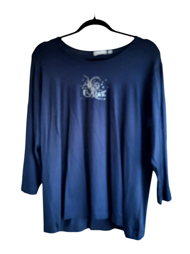 🪻 RABE Shirt 3/4 mouw Strass maat 46, Rabe, Blauw, Maat 46/48 (XL) of groter, Ophalen of Verzenden