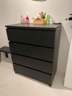 Malm ikea ladekast laden zwart bruin 4 lades, Ophalen, 50 tot 100 cm, Zo goed als nieuw, 3 of 4 laden