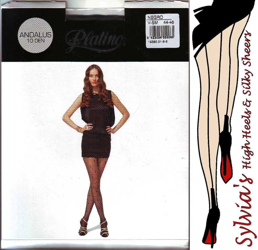 Platino Andalus 10 denier luxe sheer bolletjespanty m. 44-46, Kleding | Dames, Leggings, Maillots en Panty's, Platino, Verzenden