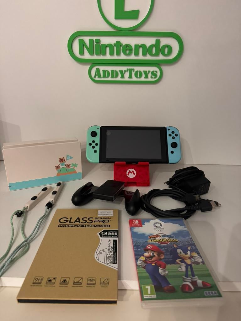 Nintendo switch Animal Crossing special edition, incl Mario, Spelcomputers en Games, Spelcomputers | Nintendo Switch, Ophalen of Verzenden