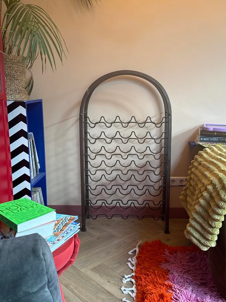 Vintage Wijnrek voor 35 flessen, Ophalen, Gebruikt, 25 flessen of meer, Metaal